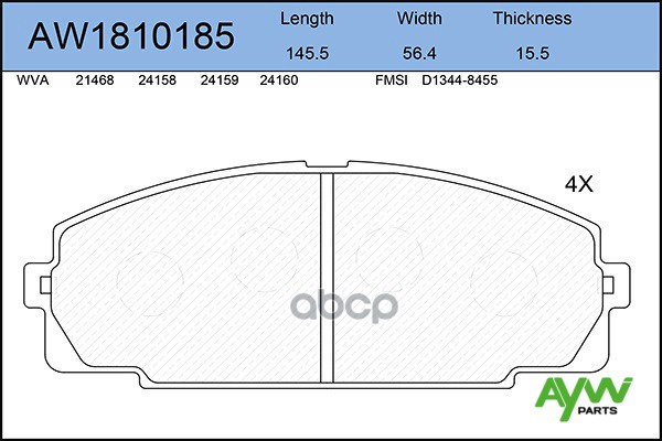 К-Т Дисков. Тормоз. Колодок AYWIparts арт. AW1810185