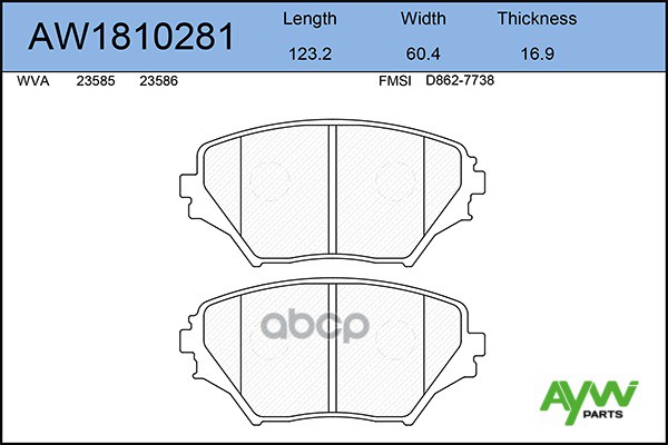 К-Т Дисков. Тормоз. Колодок AYWIparts арт. AW1810281