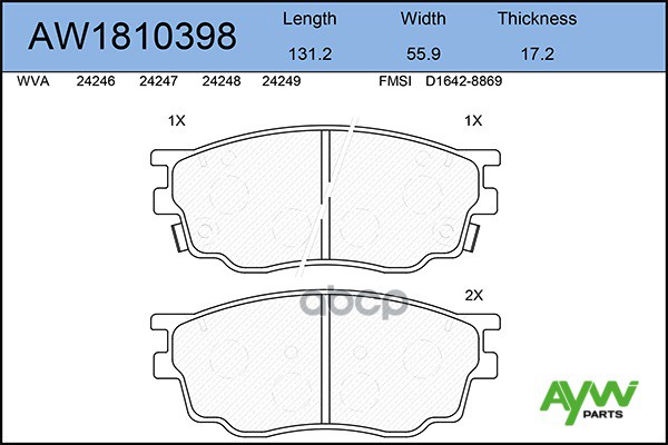 Колодки Тормозные Передние AYWIparts арт. AW1810398