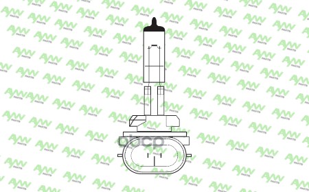 Лампа Галогеновая H27 12V 27W Pgj13 (881) Yellow AYWIparts арт. AW1910046Y