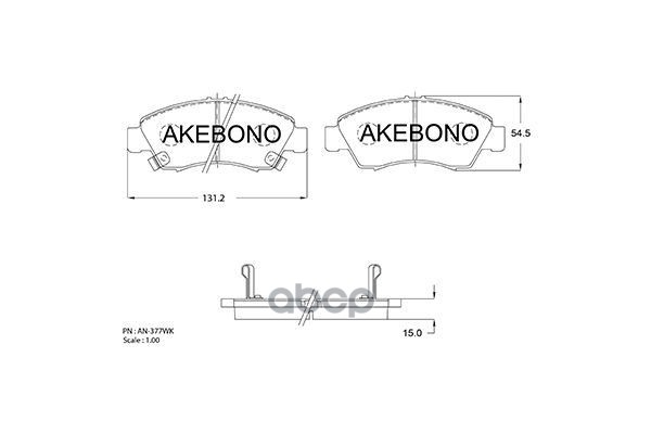 Колодки тормозные (Спереди) Honda Fit 01-07 / Capa 98-02 Akebono арт. AN-377WK