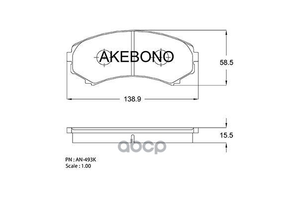 Колодки тормозные дисковые передние MITSUBISHI PAJERO III-IV AN-493K Akebono арт. AN-493K