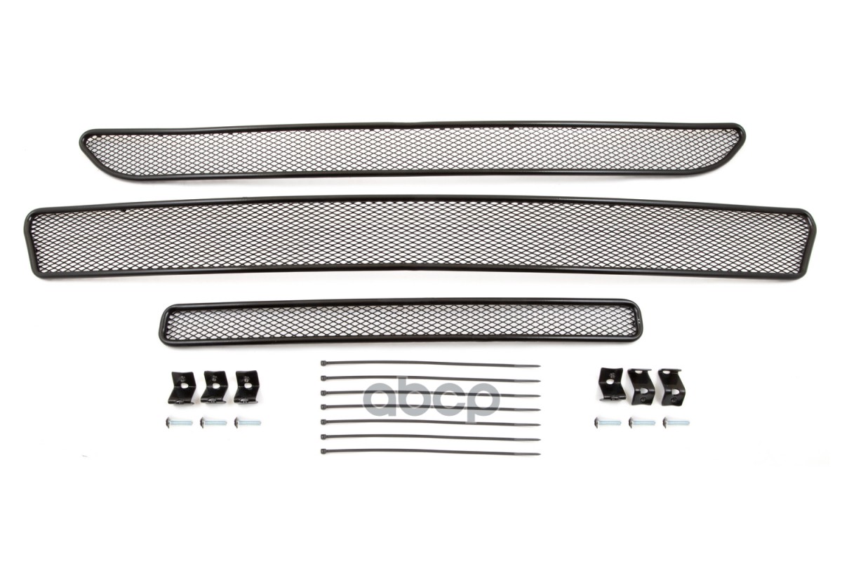 Сетка На Бампер Внешняя Для Mitsubishi Outlander 2018-, 3 Шт., Черн., 10 Мм, Для Автомобилей Без Переднего Парктроника / Митс...