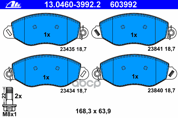 Тормозные Колодки Перед. Ford Transit 2.0-2.4 00-06 Ate 13046039922 Ate арт. 13046039922