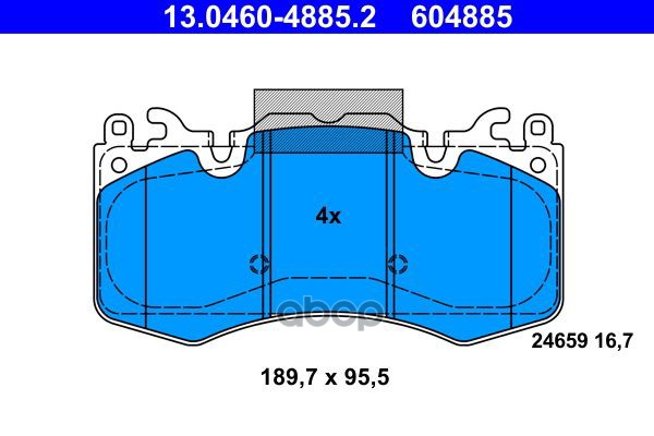 Колодки LAND ROVER DISCOVERY V LR_ (2016-),Range Rover III LM (2009-2012) 13.0460-4885.2 Ate арт. 13.0460-4885.2