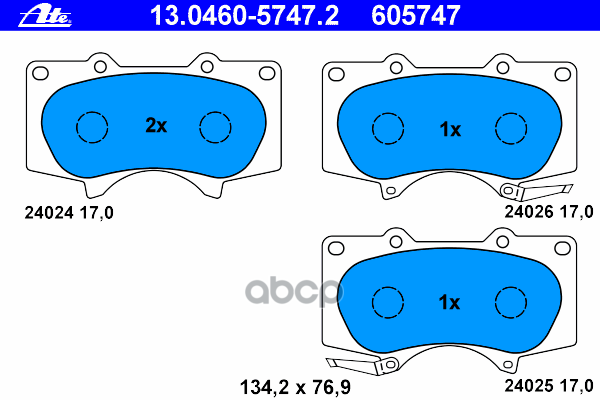 Колодки Тормозные Дисковые Передн, Lexus: Gx 470 09-, Gx 470 01-09  Mitsubishi: Pajero Classic 3.0/3.2 Did/3.8 02-, Pajero Iv...