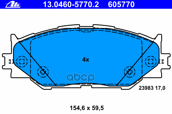 Колодки Тормозные Дисковые Передн, Lexus: Is C 250 09-, Is Ii 200D/220D/250/250/250 Awd 05-, Is Iii 250/300H 13- Ate арт. 13....