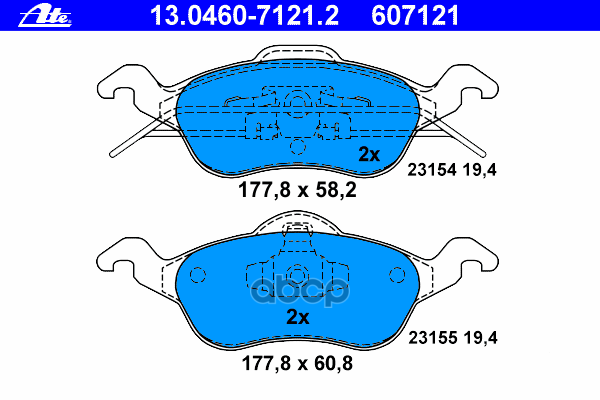 Колодки Тормозные Дисковые Передн, Ford: Focus 1.4 16V/1.6 16V/1.8 16V/1.8 Di/ Tddi/1.8 Tdci/1.8 Turbo Di/ Tddi/2.0 16V 98-05...