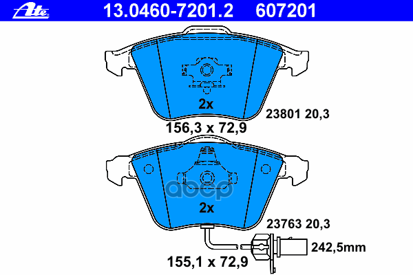 Колодки Тормозные Дисковые Передн, Audi: A4 1.6/1.8 T/1.8 T Quattro/1.9 Tdi/1.9 Tdi Quattro/2.0/2.0 Fsi/2.4/2.5 Tdi/2.5 Tdi Q...
