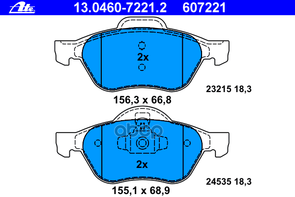 Колодки Тормозные Дисковые Передн, Renault: Clio Iii 2.0 16V 05-, Megane Ii 1.4 16V/1.4 16V/1.5 Dci/1.5 Dci/1.6/1.6 16V/1.6 1...