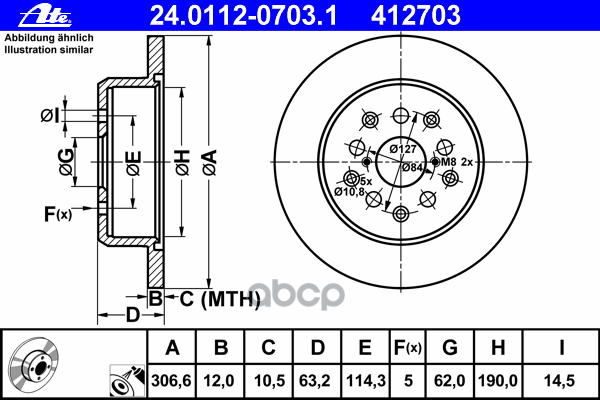 Диск Тормозной Задн, Lexus: Gs 300/300 T3/400/430 97-05, Is I 200/300 99-05, Is Sportcross 200/300 01-05, Sc 430 01-10 Ate ар...