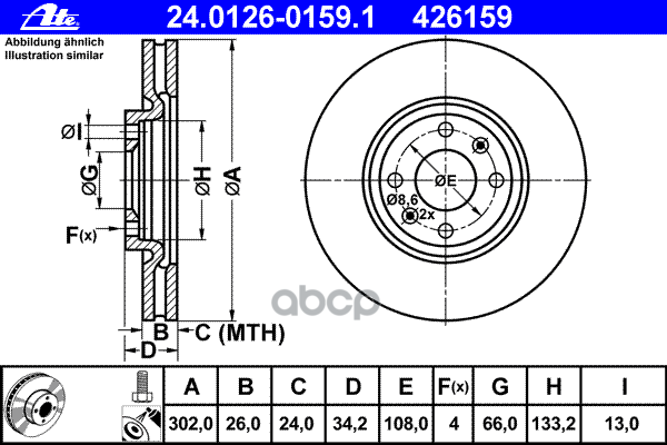 Диск Тормозной Передн, Citroen: C4 1.6 Thp 155/2.0 Hdi 150 09-, C4 2.0 16V/2.0 Hdi 04-, C4 Купе 2.0 16V/2.0 Hdi 04-, Ds4 1.6/...
