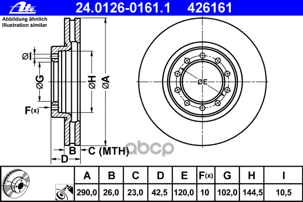 Диск Тормозной Передн, Renault Trucks: Mascott C Бортовой Платформой 110/130/140 99-10, Mascott Фургон/Универсал 110.55/130.5...
