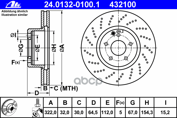Диск Тормозной Передн, Mercedes-Benz: C-Class C 280/C 280 4-Matic/C 300/C 300/C 300 4-Matic/C 300 4-Matic/C 300 Cdi 4-Matic/C...