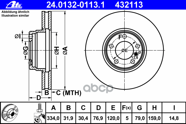 Диск Тормозной Передн, Bmw: 7 740 D/750 I,Il 94-01 Ate арт. 24.0132-0113.1