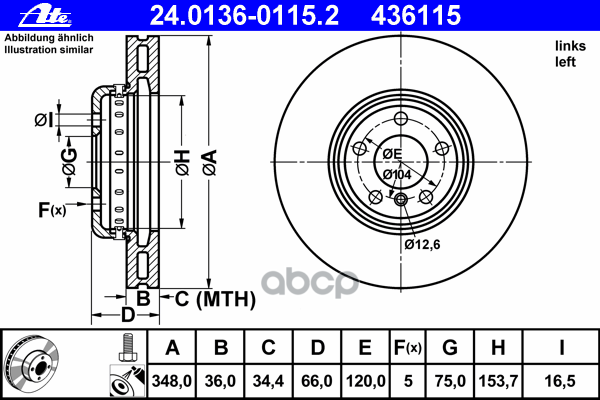 Диск Тормозной Передн Лев, 2-Секционнный, Bmw: 5 535 D/535 D Xdrive/535 I/535 I Xdrive/Activehybrid 10-, 5 Gran Turismo 520 D...