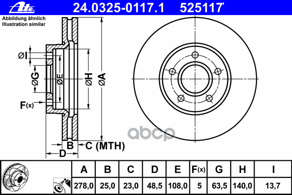 Диск Тормозной Передн, Power Disc, Ford: C-Max 1.6/1.6 Tdci/1.8/1.8 Flexifuel 07-, Focus C-Max 1.6/1.6 Tdci/1.6 Ti/1.8/1.8 Fl...