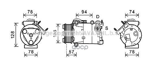 Компрессор Кондиционера Ford C-Max  Focus Iii  Galaxy Ii  Grand C-Max  Mondeo Iv  S-Max Ava арт. fdak482