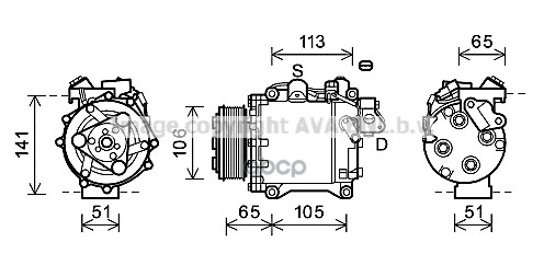Компрессор Кондиционера Honda Cr-V 2.4 I 10/06-06/12 Ava арт. hdak263