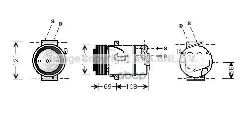 Компрессор Кондиционера Opel: Astra G Наклонная Задняя Часть (F48, F08) 1.4/1.8 16V 98-09, Astra H 1.8 04-, Astra H Gtc 1.8/2...