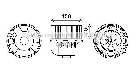 Вентилятор Отопителя Ford Galaxy I  Seat Alhambra  Vw Sharan Ava арт. vn8354