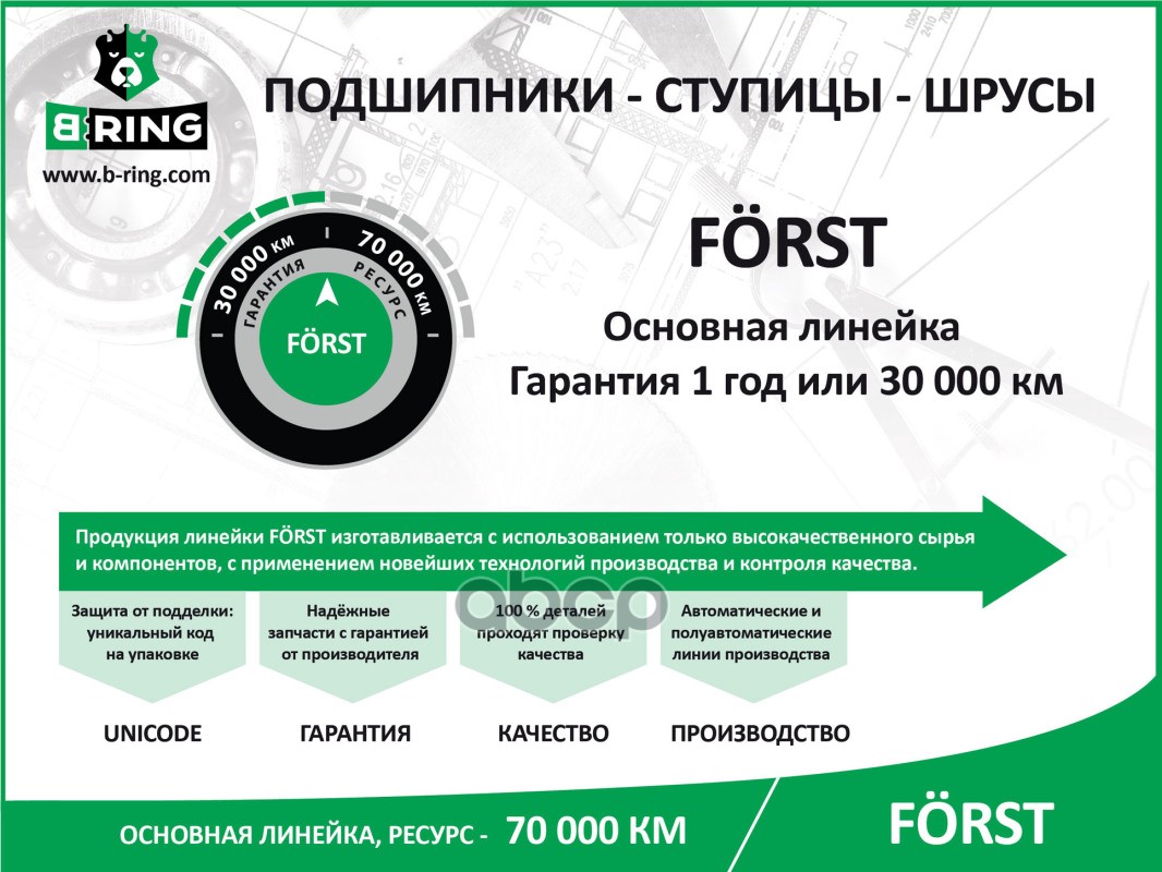 Шрус Audi 80 (-91)  Vw Golf (-99) (Наруж.) [22/30] (Boc1022) B-Ring Forst B-RING арт. boc1022