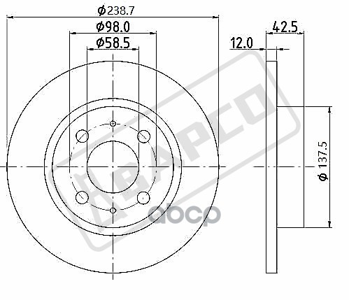 Диск Тормозной Передний Bd0219 BAPCO арт. BD0219
