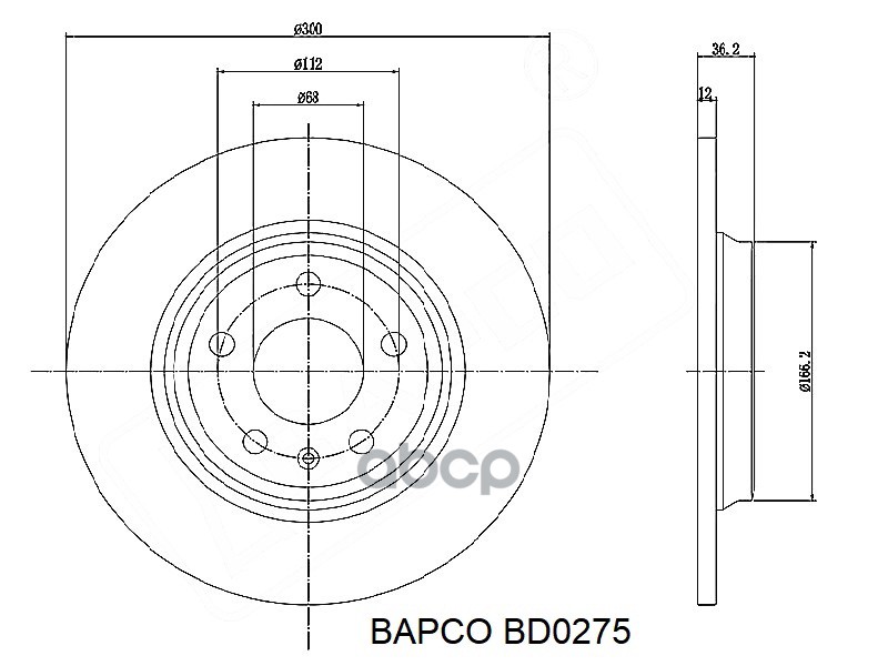 Диск тормозной задний , BAPCO BD0275 BAPCO арт. BD0275