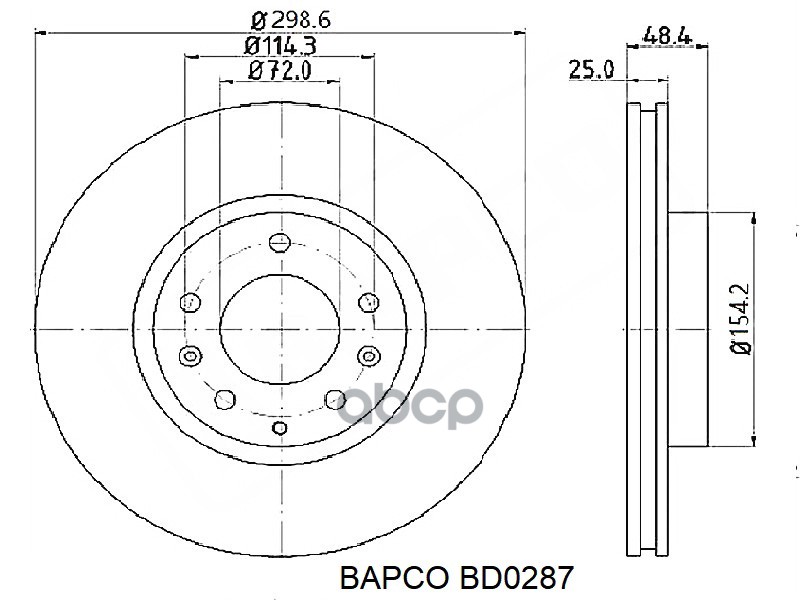 Диск Тормозной Вентилируемый Bapco Bd0287 BAPCO арт. BD0287