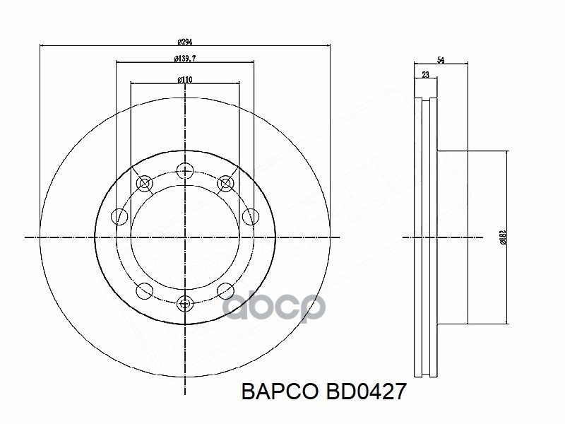 Диск Тормозной Передний Uaz-3160 Patriot Технологическая Выточка Bd0427 BAPCO арт. BD0427