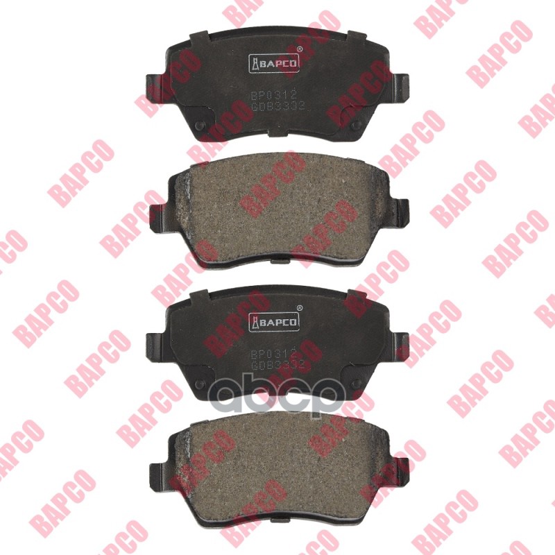Колодки тормозные дисковые передние, комплект BP0312 BAPCO арт. BP0312