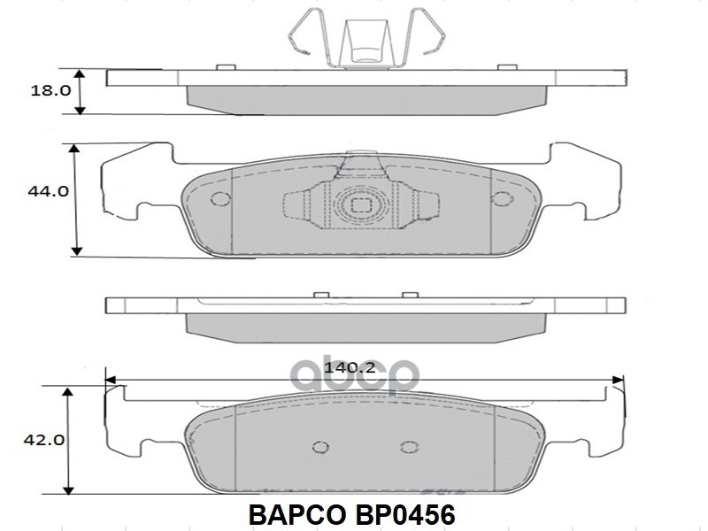 КОЛОДКИ ТОРМОЗНЫЕ ДИСКОВЫЕ ПЕРЕДНИЕ, BP0456 BP0456 BAPCO арт. BP0456