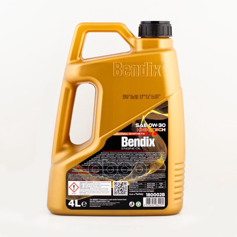 BENDIX Масло Моторное 4Л.  Синтетика Bendix High Tech C2/C3 0W-30 Api Sn/Cf Acea C2/C3  Vw504.00/507.00  Mb
