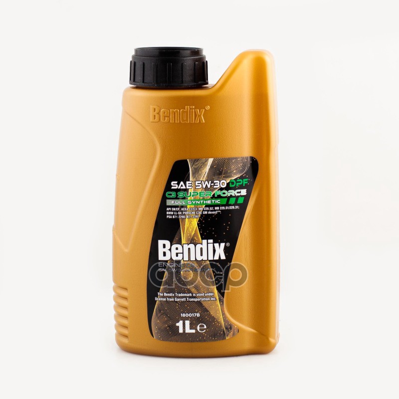 BENDIX Масло моторное 1л.  синтетика BENDIX SUPER FORCE DPF SAE 5W-30 API SN SM/CF ACEA C3-12 MB APPROVAL 2