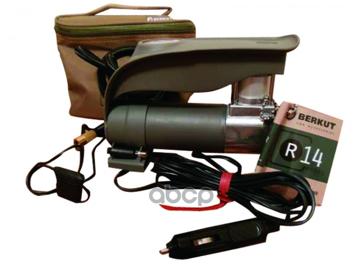 Компрессор 8 Атм. 40 л/мин. 14 А. шланг 1,2 м. кабель 3 м. 12 В. сумка BERKUT R14 BERKUT арт. R14
