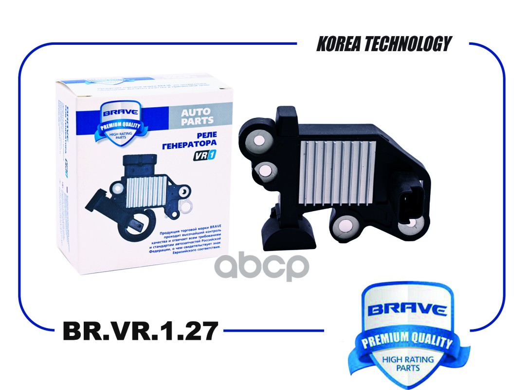 Реле генератора 272220706 BR.VR.1.27 LADA Largus 12-, Renault Logan 04-, 1.4I, 1.6I [ТИП BOSCH] BRAVE арт. BR.VR.1.27