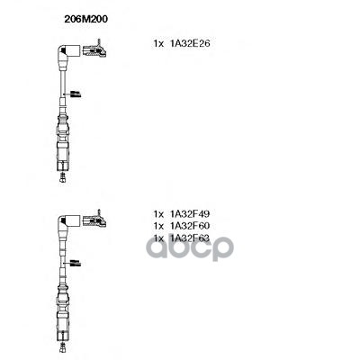 Провода в/в к-т Audi/VW T5 1.6/2.0 96- BREMI арт. 206m200