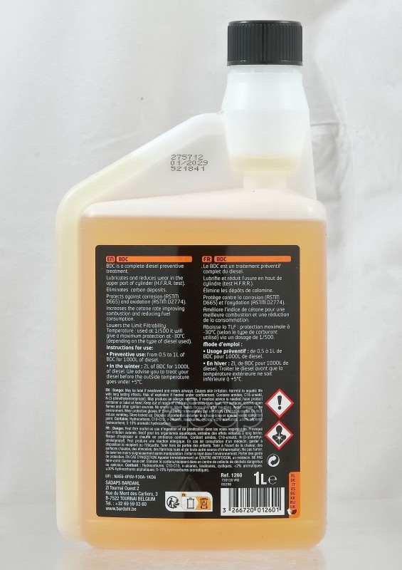 Присадка комплексная для дизельного топлива BARDAHL BDC 1л (1200) 1260 Bardahl арт. 1260