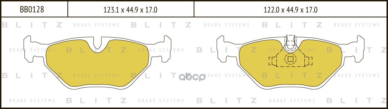 Колодки тормозные дисковые задние BMW 5(E39) 95- BB0128 Blitz арт. BB0128