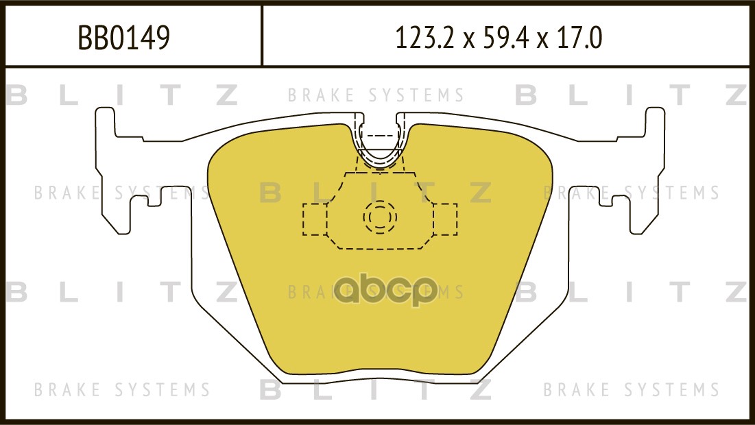 Колодки тормозные дисковые задние BMW 3(E46)/ 5(E39)/ 7(E38)/ X3(E83)/ X5(E53) 94- BB0149 Blitz арт. BB0149