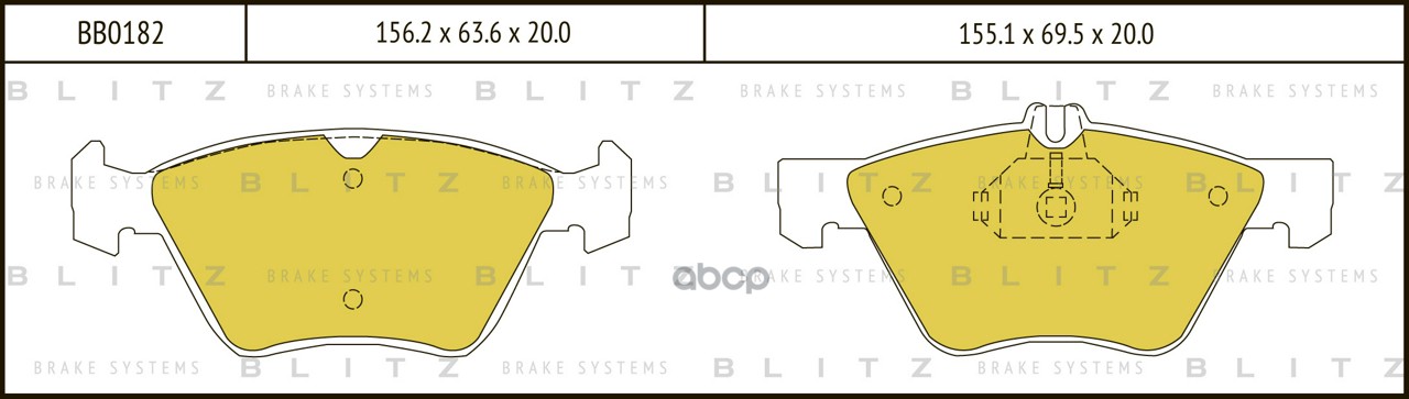 Колодки тормозные дисковые передние Blitz арт. BB0182