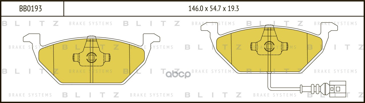 Колодки тормозные дисковые передние AUDI A2 2/00-SKODA Fabia 9/00- BB0193 Blitz арт. BB0193