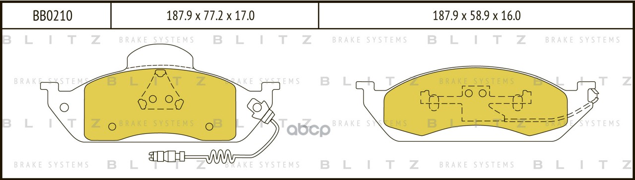 Колодки тормозные дисковые передние Blitz арт. BB0210