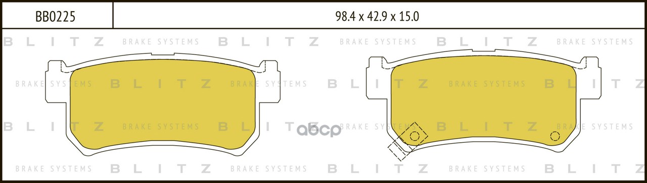 Колодки тормозные дисковые задние SSANGYONG Rexton/Kyron 02- BB0225 Blitz арт. BB0225