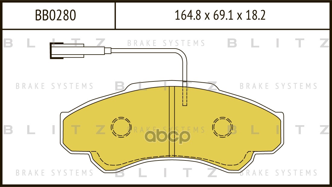 Колодки тормозные дисковые передние CITROEN Jumper 02-FIAT Ducato 02-PEUGEOT Boxer 02- BB0280 Blitz арт. BB0280