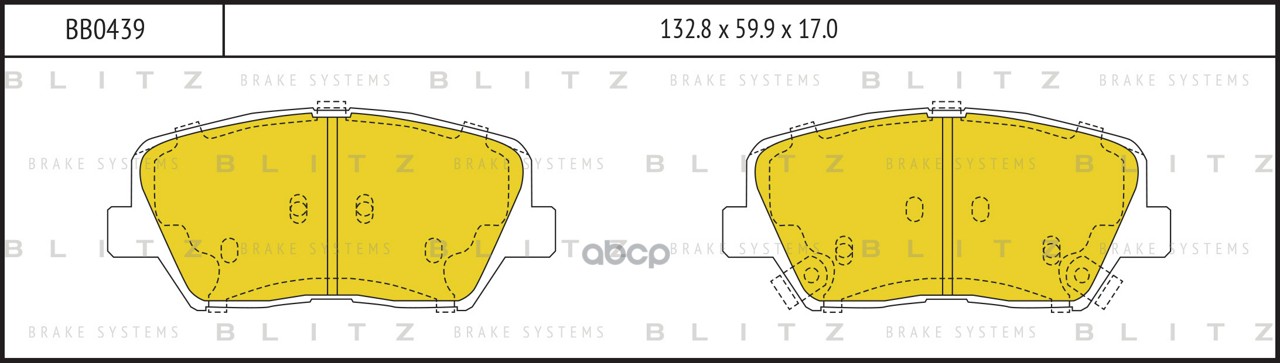 Колодки тормозные дисковые передние HYUNDAI i30/Elantra/Solaris 12->KIA Cee'd/Rio 12-> BLITZ BB0439 Blitz арт. BB0439