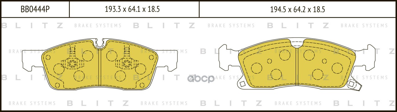 Колодки тормозные дисковые передние Blitz арт. BB0444P