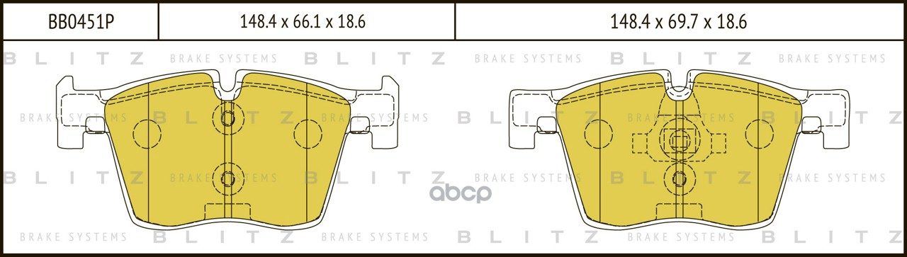 Колодки тормозные дисковые передние Blitz арт. BB0451P