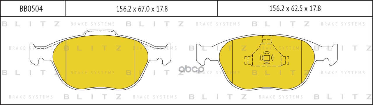 Колодки тормозные дисковые передние Blitz арт. BB0504