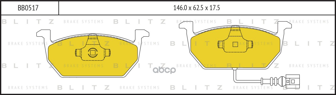Колодки Тормозные Дисковые Vw Golf 12->/Skoda Octavia 12->/Seat Leon 12-> Blitz арт. BB0517